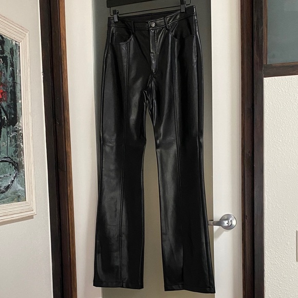 Cinq A Sept Black Vegan Leather Shanis Pants - Picture 2 of 14